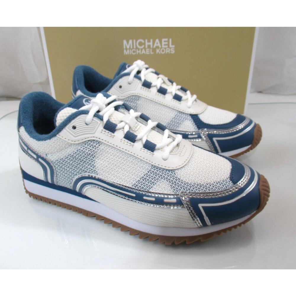 Michael Kors Byrdie Trainer Lace Up Sneakers Dark Chambray Multi - Picture 5 of 12